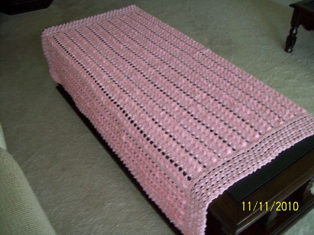 Afghan Pink Cabled Classic 11-11-10
