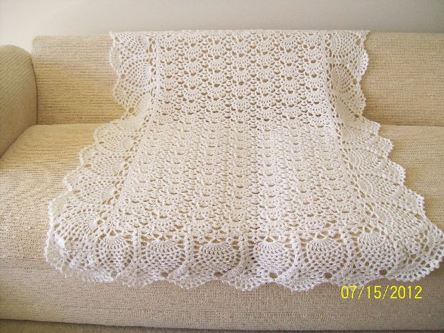 Baby Afghan White Exquisite3 07-15-12